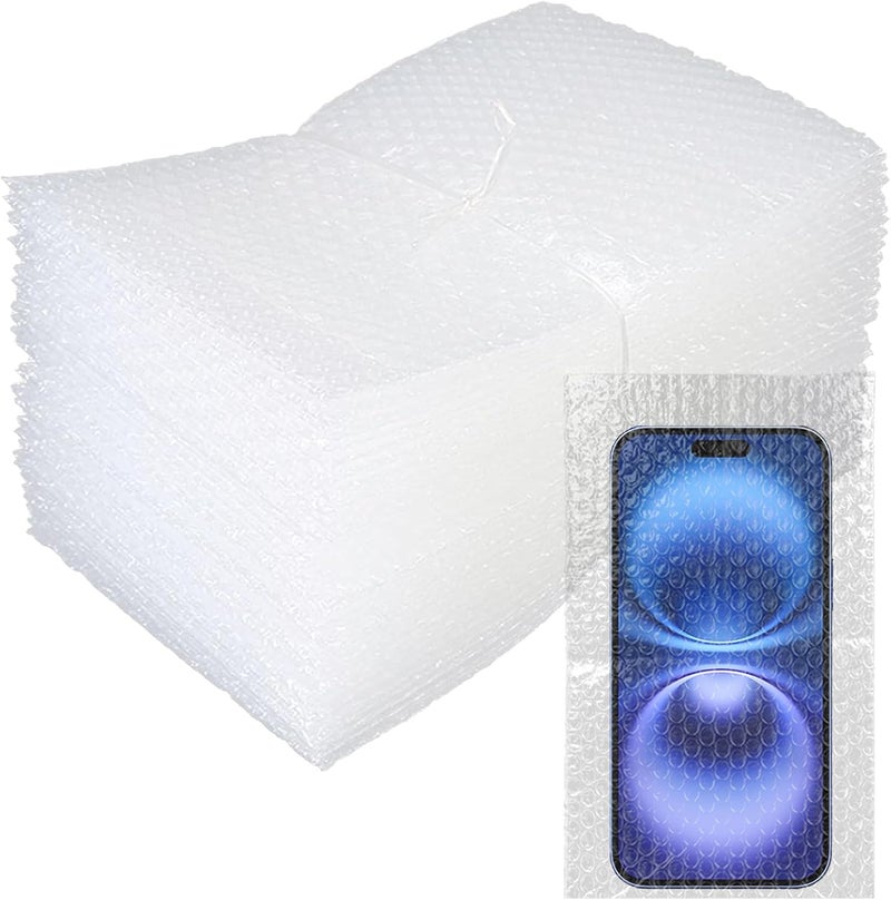 AFROX 50Pcs Bubble Pouch Wraps Bag, 6''x10'' Clear Bubble Out Bags & Pouches for Packing, Double Walled Bubble Cushioning Bags for Moving and Shipping, Storage and Packing Supplies for Dishes Glasses Plates - Image 1